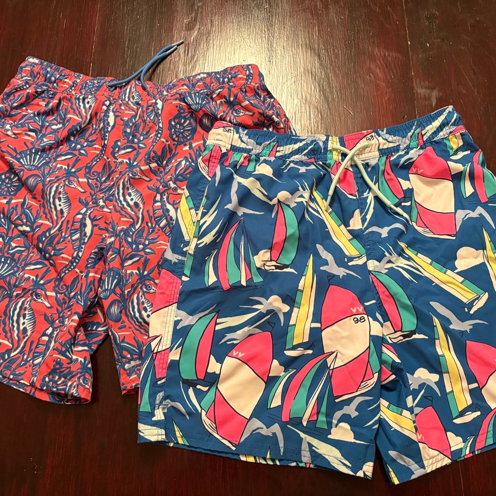 Bundle Vineyard Vines Kids Swim Trunks - Nautical and Tropical Designs